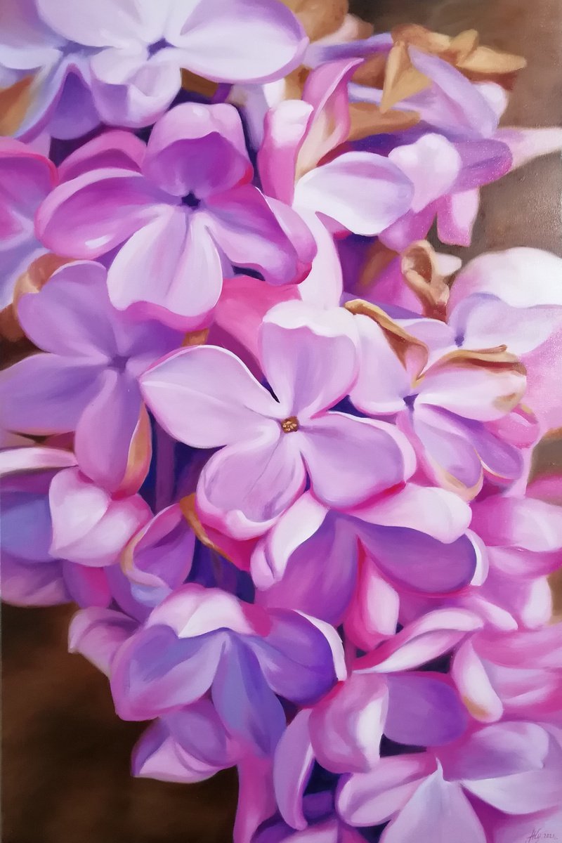 lilac bush Very Peri by Natalia Zhukova