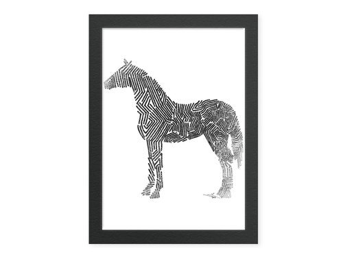 Horse: Framed Artwork, 16 x20 inches(40x50cm) by Jeff Kaguri