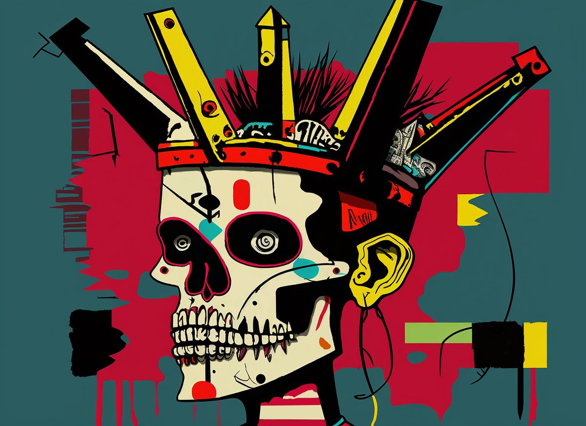 Skull (inspired by Basquiat) by Kosta Morr