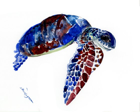Turtle Painting,Underwater Sea turtle