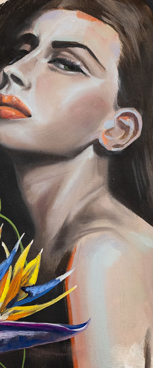 Temptation / girl and strelitzia flower/ woman portrait by Daria Shalik