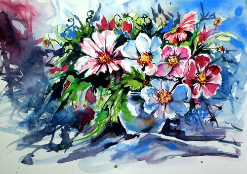 Still life with wildflowers by Kovács Anna Brigitta