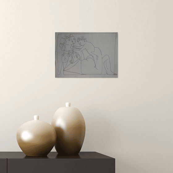 Surrealist Drawing - Maternity, 21x29 cm