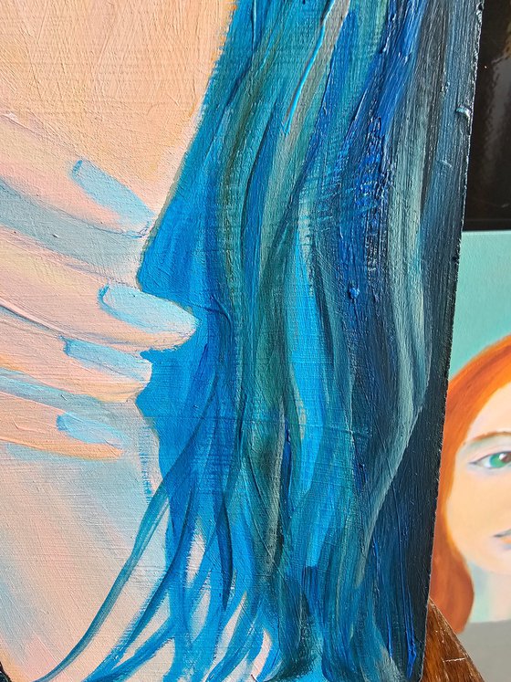 Woman portrait in blue