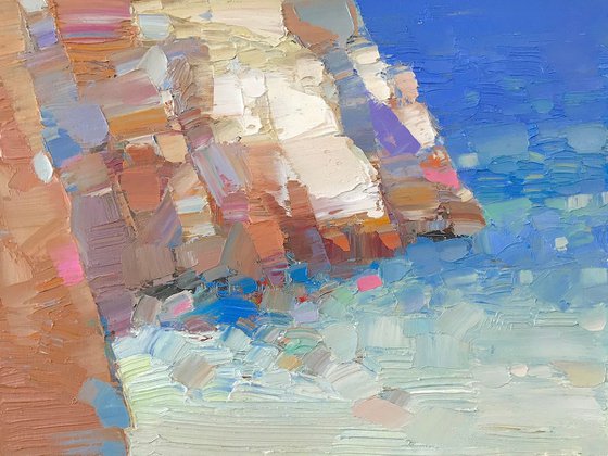 Cliffs, Original oil painting, Handmade artwork, One of a kind