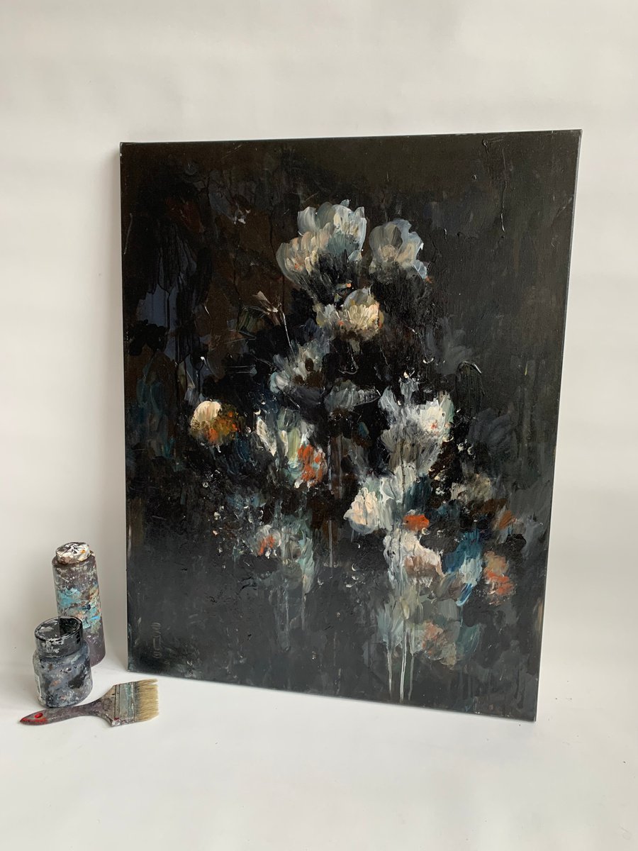 Night Flowers By Egle Kurlianskaite, 28 X 35, Artwork For Sale On Artfinder