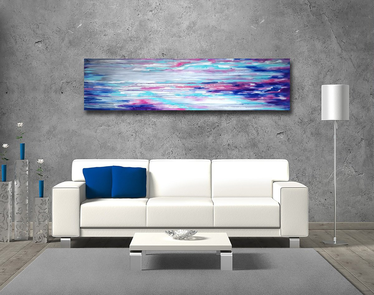Abstract Oil Painting By Anastasia Kozorez, 17 X 63, Crying, Original Artwork