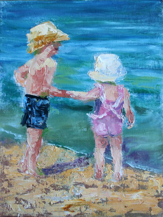 Older brother... Summer Fun II /  ORIGINAL PAINTING