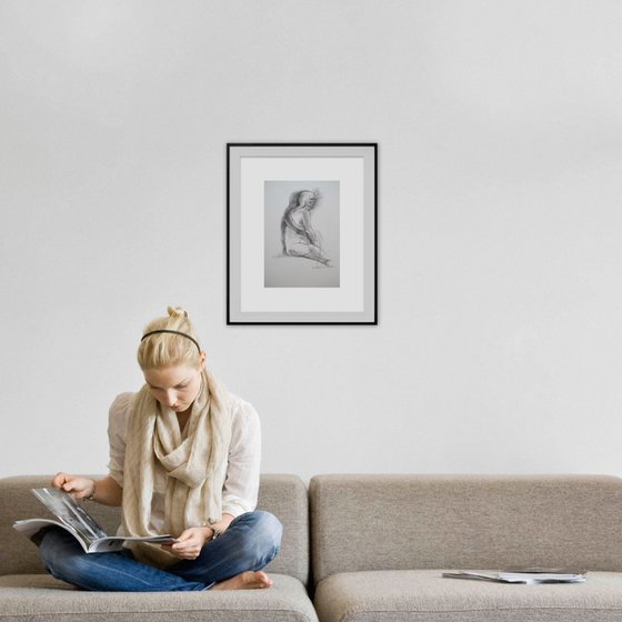 seated female nude