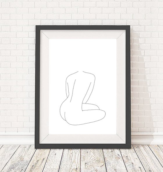 Nude figure illustration - Zoe - Art print