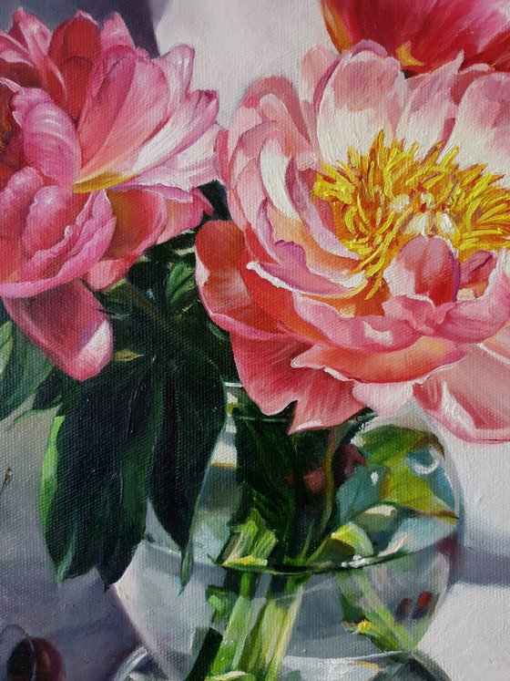 "Before the transformation... "   peonies flower 2021