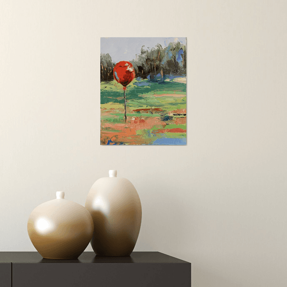 Landscape with an air balloon.