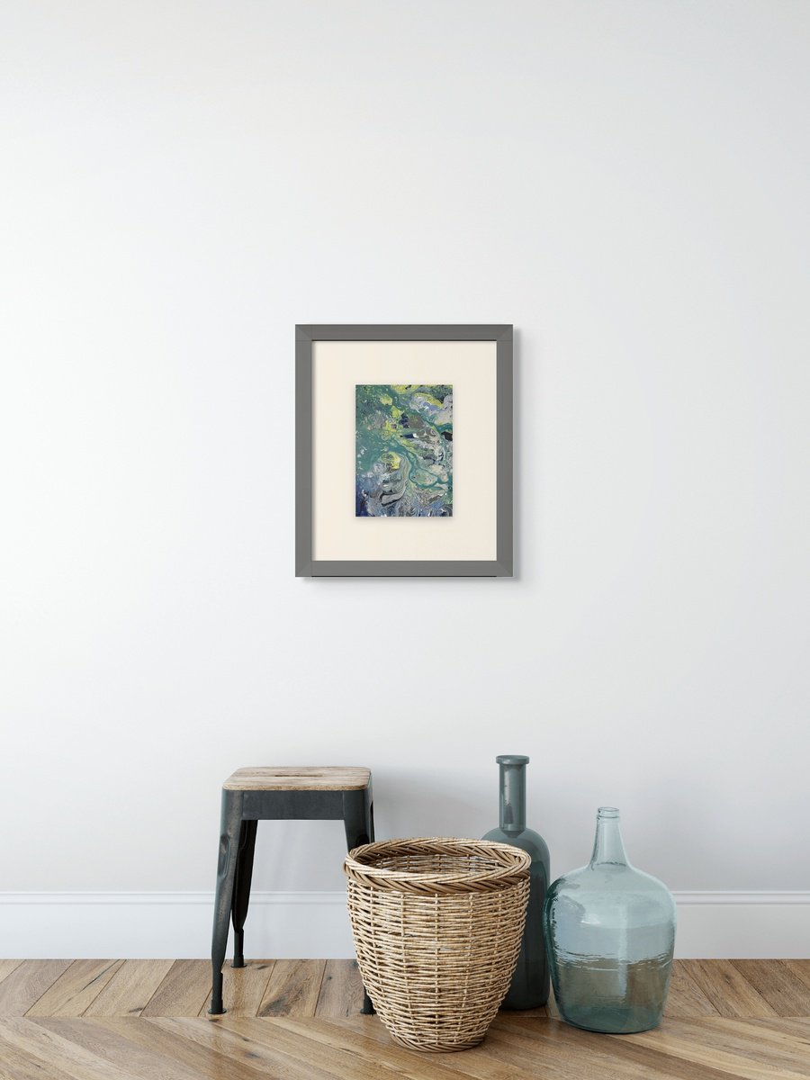 Organic Abstract Painting By Shelli Finch, 12 X 16", What He Said, Original Artwork