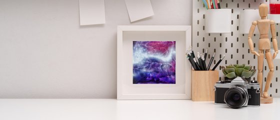 Purple galaxy and Milky Way - original skyscape painting