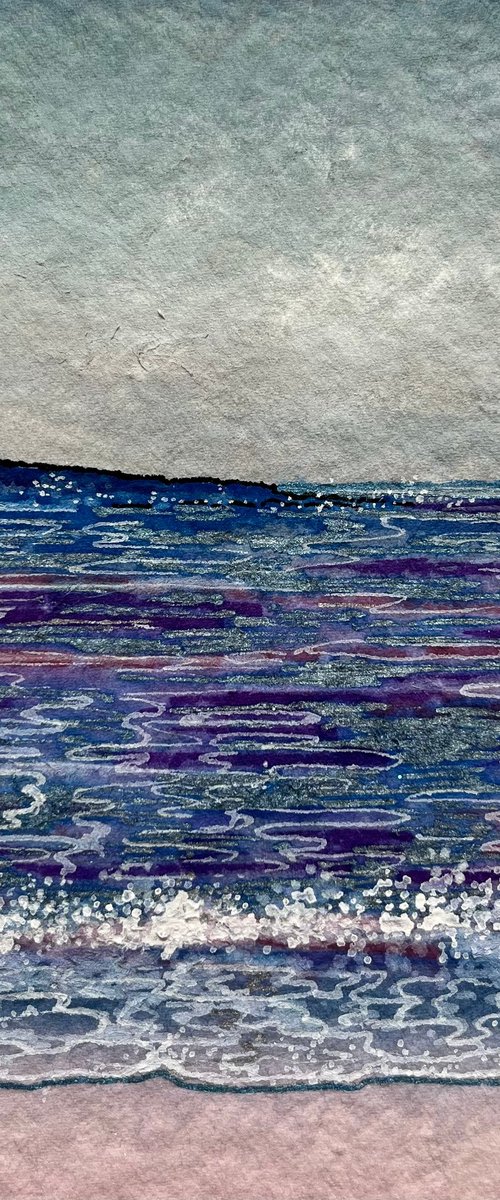 Abstract seascape (purples) by Karen Elaine  Evans