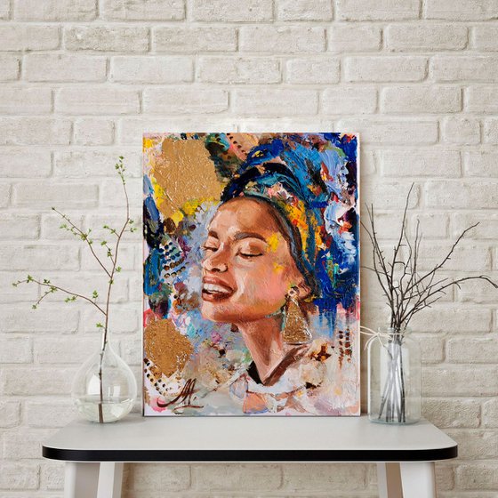 African woman Original oil painting