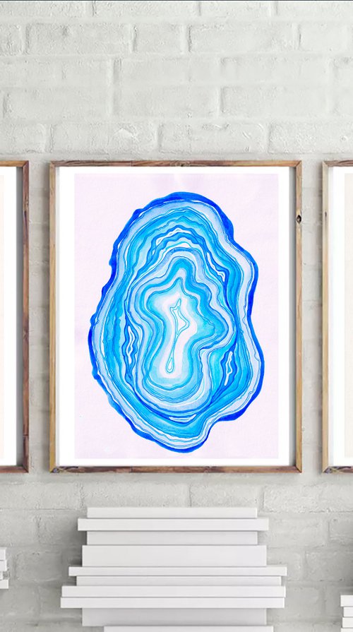 "Agate slises" set of 3 Paintings by Alexandra Dobreikin