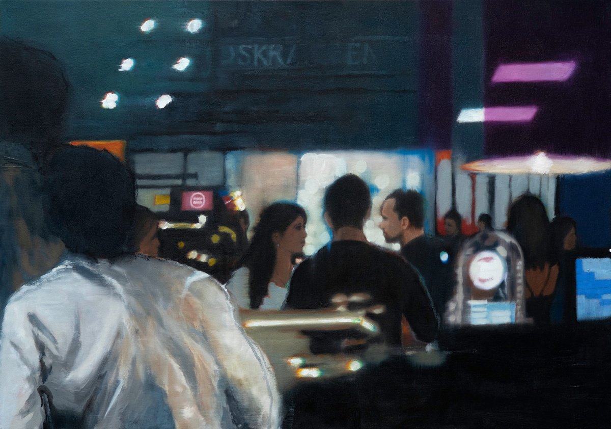 Expressive Oil Painting , From Cup To Lip By Andrew Mcneile Jones, 40 X 28, Artwork For Sale On Artfinder