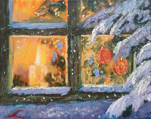 Christmas window by Elena Sokolova