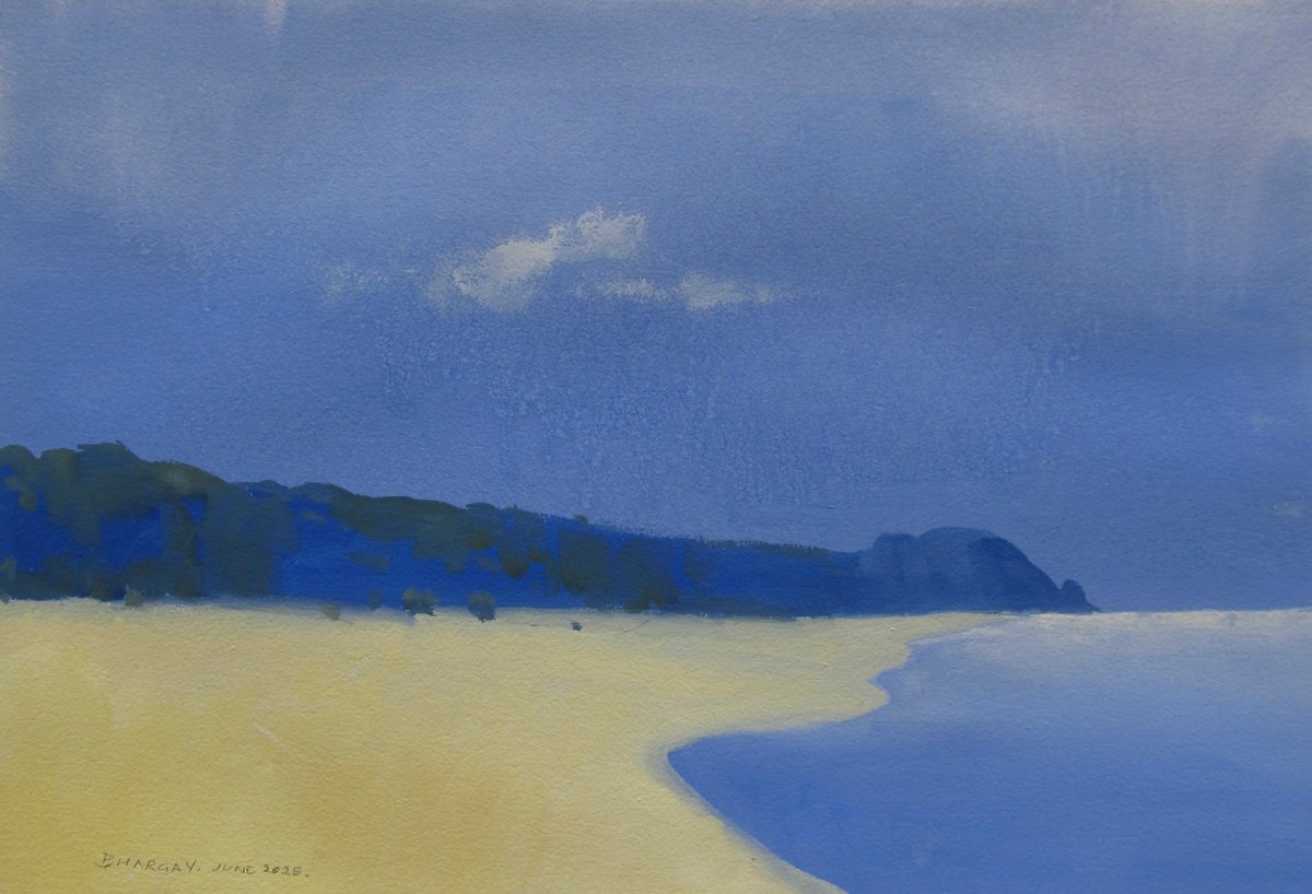 Landscape Painting By Bhargavkumar Kulkarni, 18 X 12, Edge Of Stillness, Original Artwork