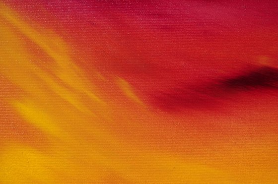 Autumn leaves II, the series, 40x100 cm, Deep edge, LARGE XL, Original abstract painting, oil on canvas
