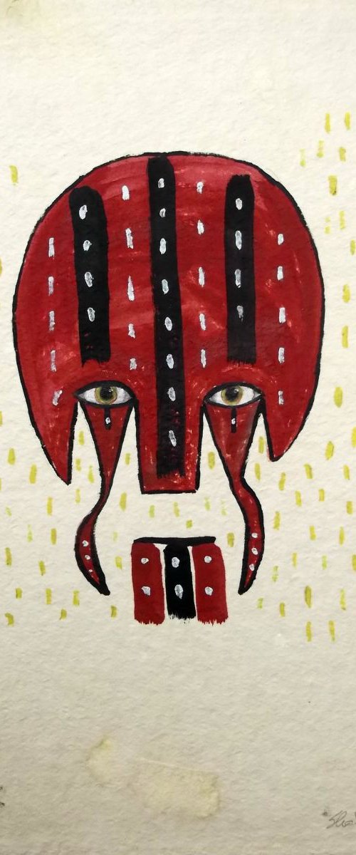red mask - native american inspired by Silvia Beneforti
