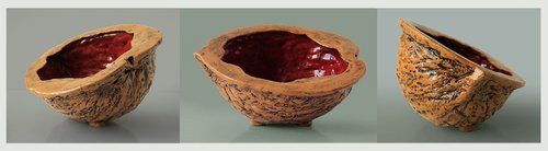 Ceramic | Sculpture | Red nut by Sigita Lukosiuniene