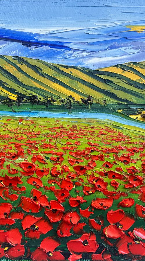Vineyard Poppy Vista by Lisa Elley
