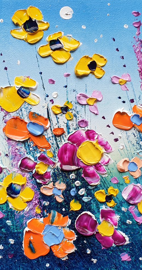 "Turquoise Meadow Flowers in Love" by Phil Broad