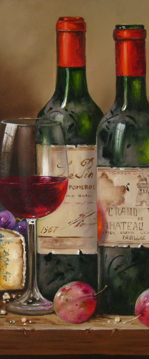 Vintage Wine Bottle by Natalia Shaykina