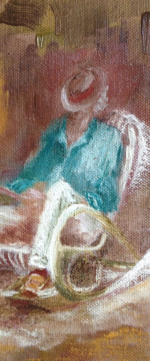 Rockin'  Impressionist Portrait by Rebecca Pells
