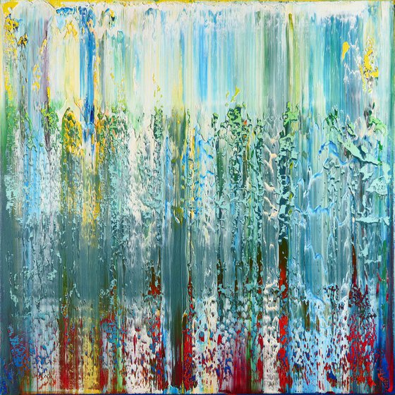 50x50 cm | 19,5x19,5″ Abstract Landscape Painting Original oil painting Canvas art