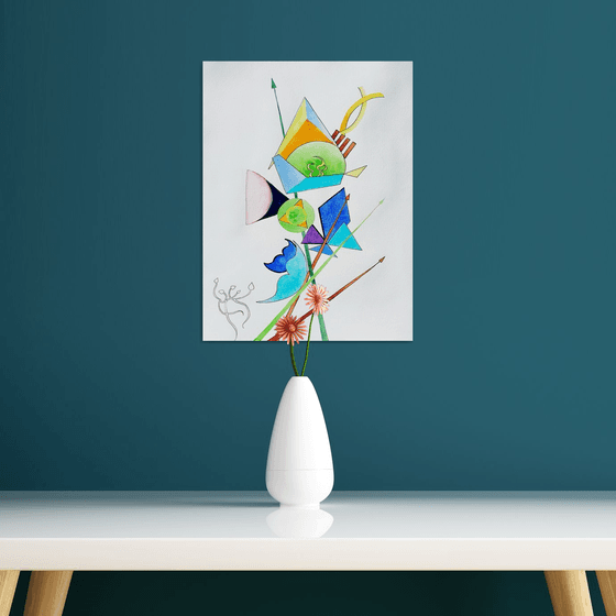 Sword lily 2 - abstract painting inspired by Kandinsky