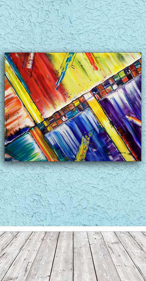"Building A Dream" - Special Price - Original PMS Abstract Oil Painting On Canvas - 30" x 24" by Preston M. Smith (PMS)