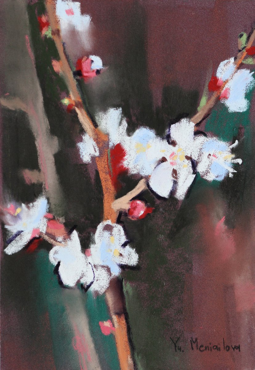 Apricot original painting 18x13 by Yuliia Meniailova