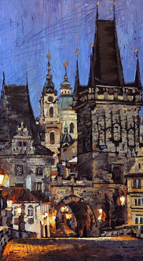 Night in the Old Town by Volodymyr Melnychuk