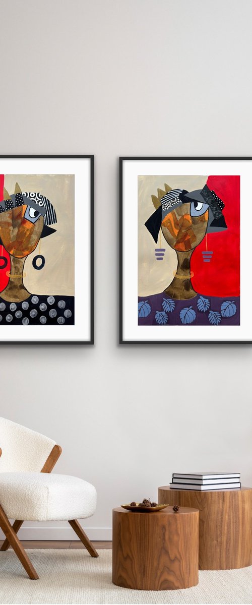 Boldly Herself (Diptych) by Rashna Hackett
