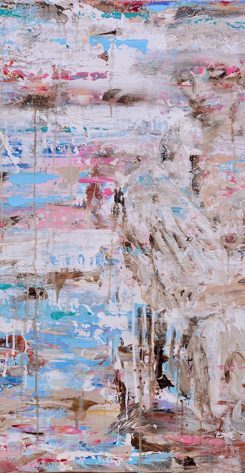 Ibiza girl - People painting Nude 80 x 100 cm by Oswin Gesselli by Oswin Gesselli