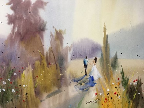 SOLD Watercolor “You and Me”