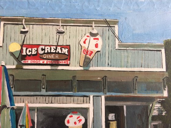 American Ice Cream Shop In Summer