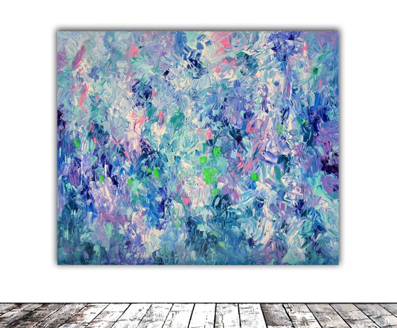 Camille in Giverny Garden - XXL 120x100 cm Big Painting, - Large Canvas Abstract Painting - Ready to Hang, Canvas Wall Decoration