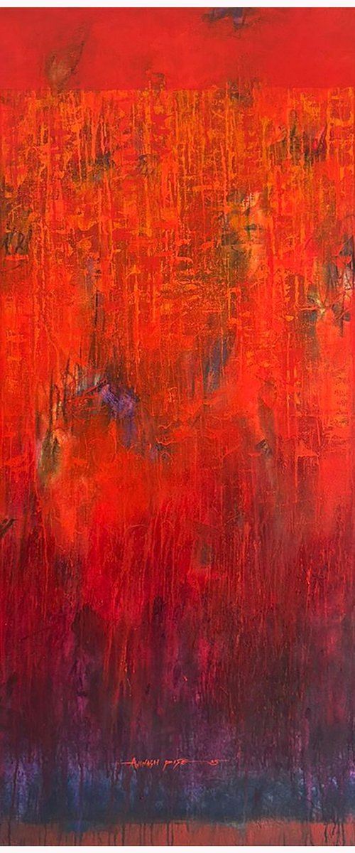 Layers of Disappearing Landscapes_36X60" by Avinash Pise