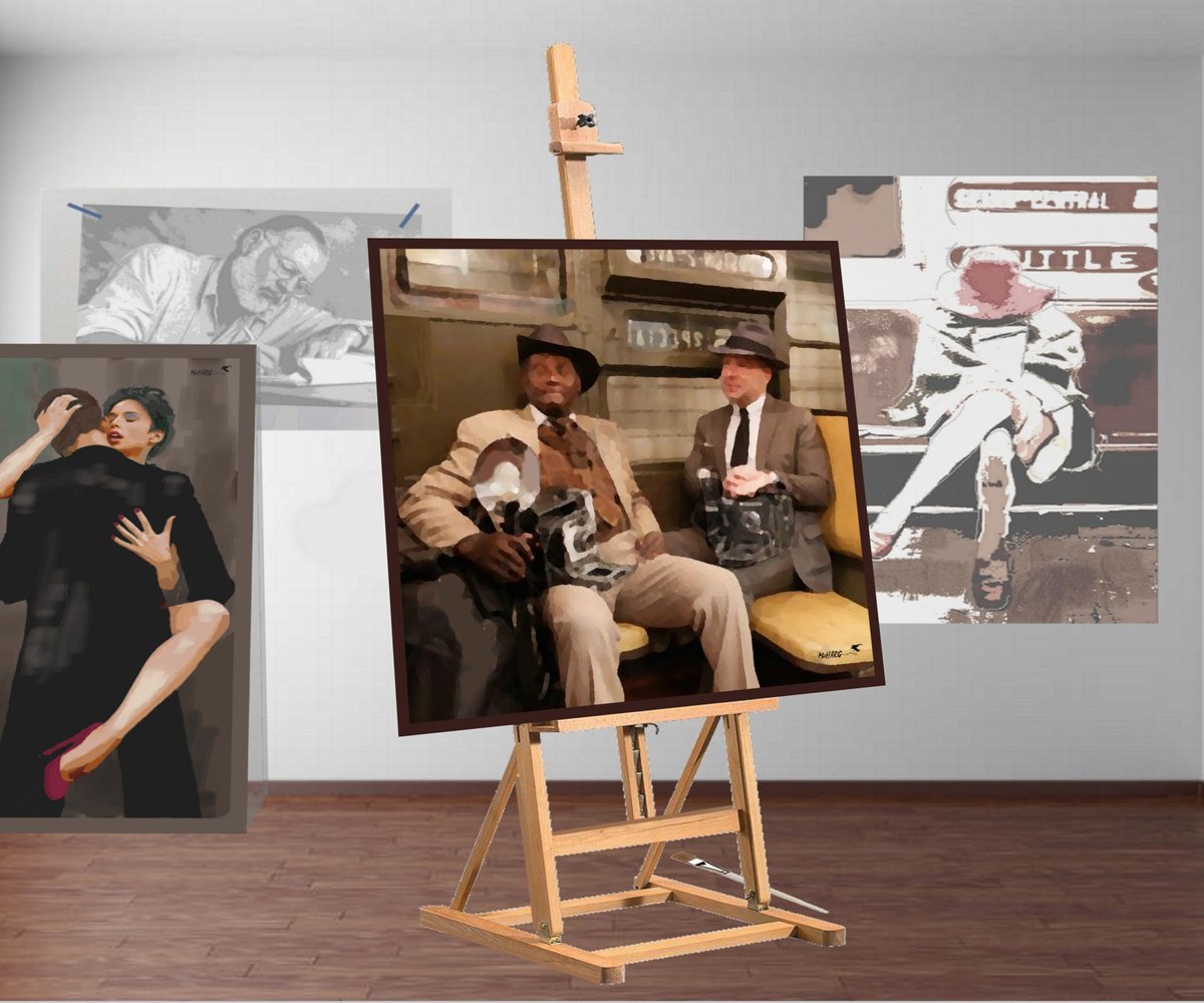 Expressive Portrait Painting By Joe Mcharg, 32 X 30, Flashmen, Original Artwork