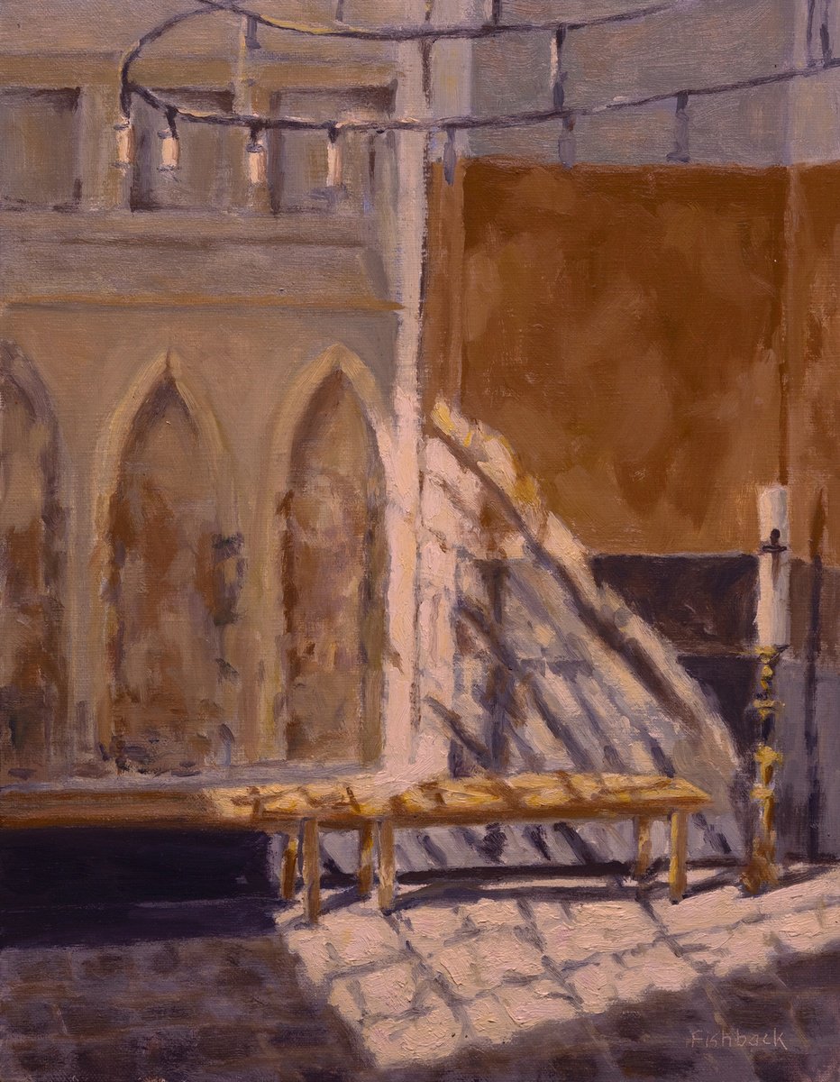 Impressionistic Landscape Oil Painting By Daniel Brian Fishback, 15 X 18, Heavenly Light, Original Artwork