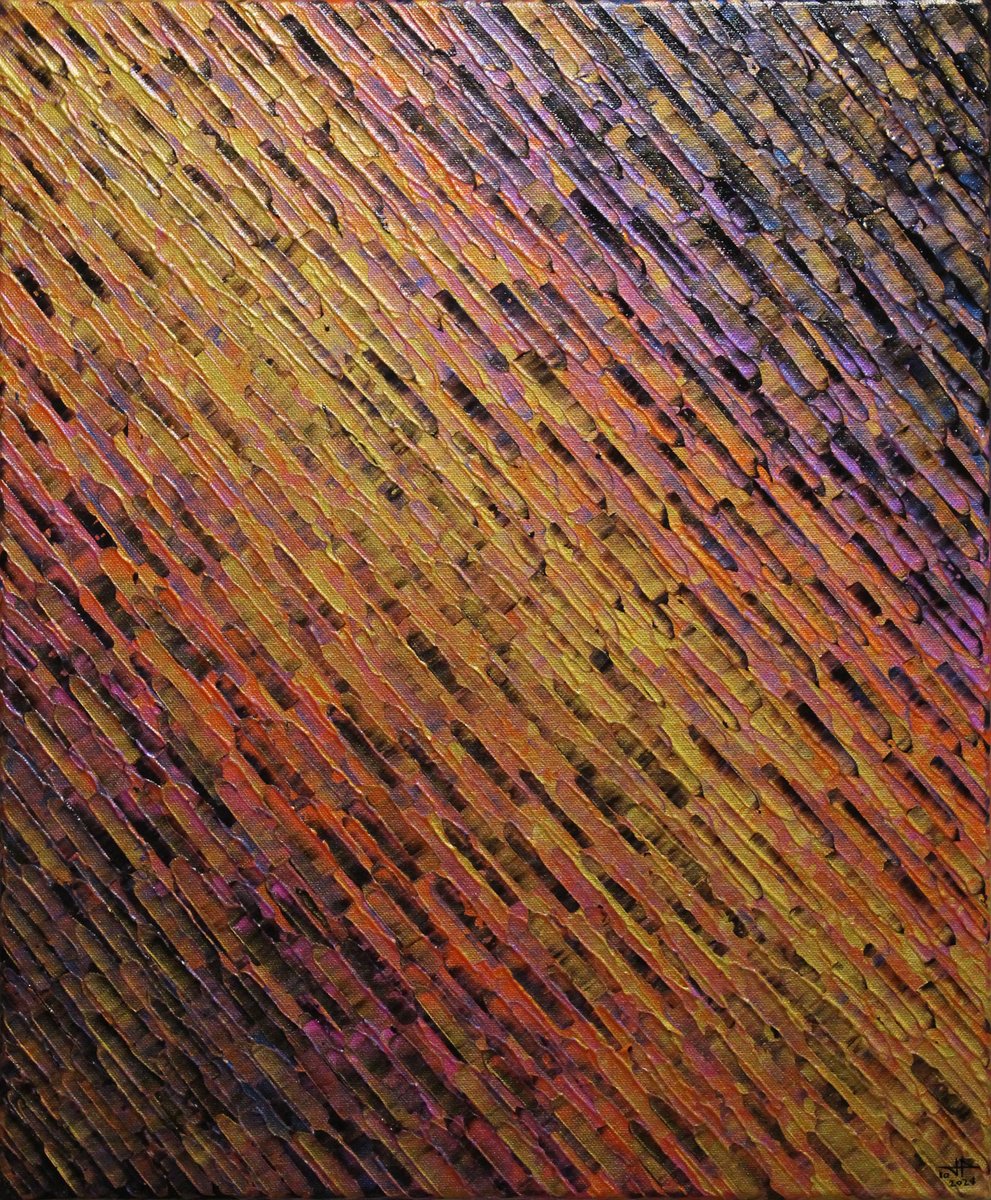  Gold Orange Pink Diagonal By Jonathan Pradillon, 15 X 18, Artwork For Sale On Artfinder