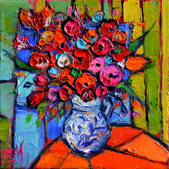 Floral Miniature - Abstract Colorful Bouquet
