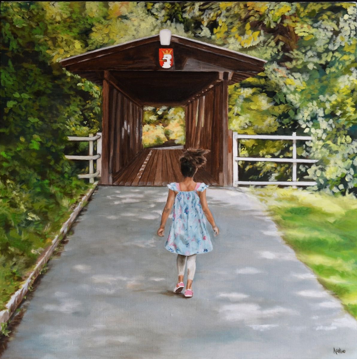 Photorealistic Landscape Oil Painting By Afekwo, 25 X 25, Explorer, Original Artwork