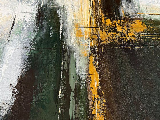 Ochre Light Across Green Depths