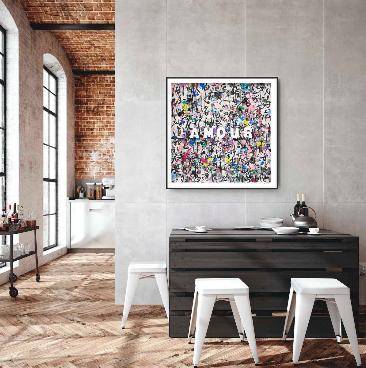 Abstract Giclee Print By Xiaoyang Galas, 24 X 24", Amour - Fine Art Print, Original Artwork