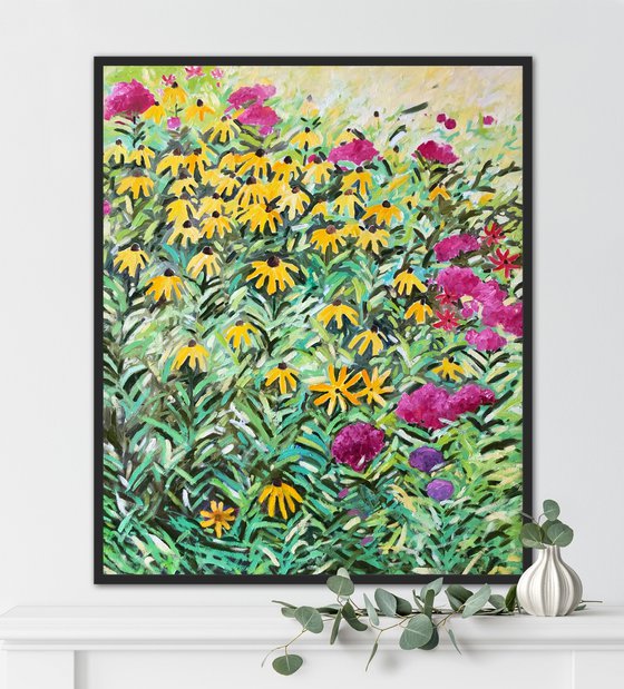 Yellow flowers in garden